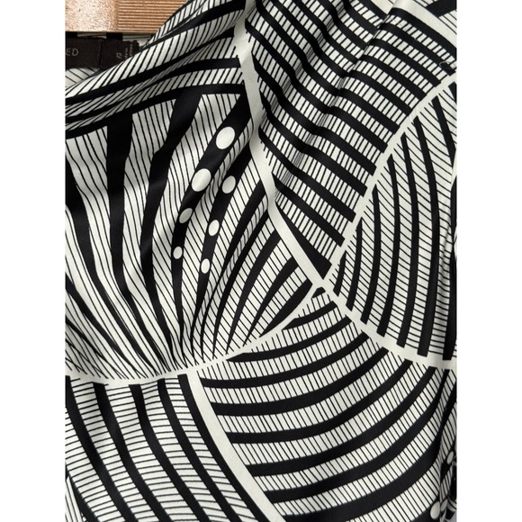 The Limited Womens Ladies Black White Cap Sleeve Knee Length Dress Size 12 - Picture 4 of 15